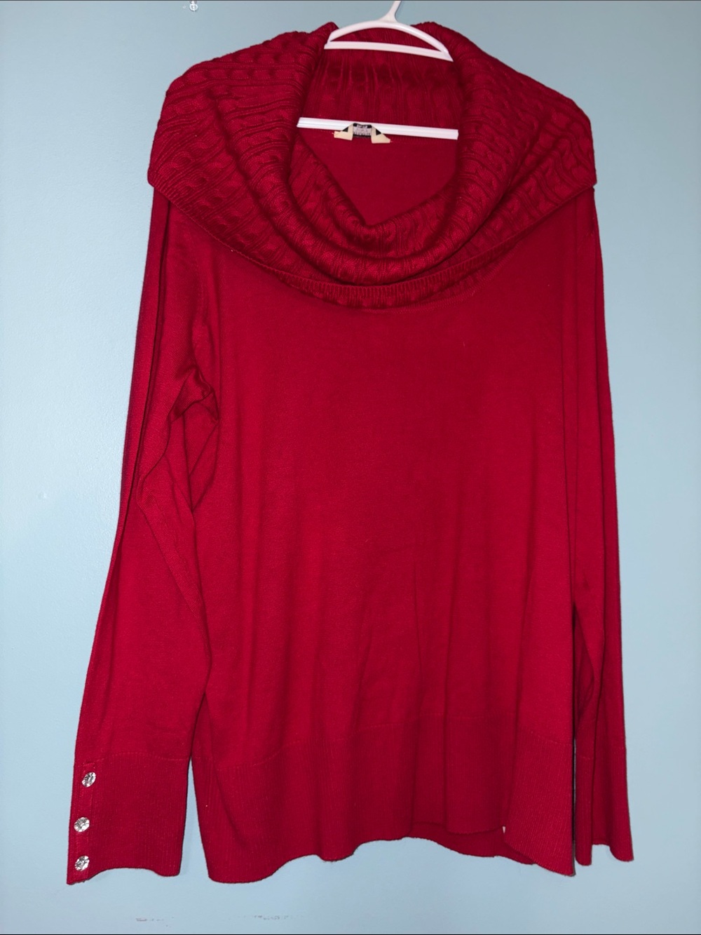 ❤️‍🔥2XL Red Cowl Neck Women's Sweater PTP25” EUC